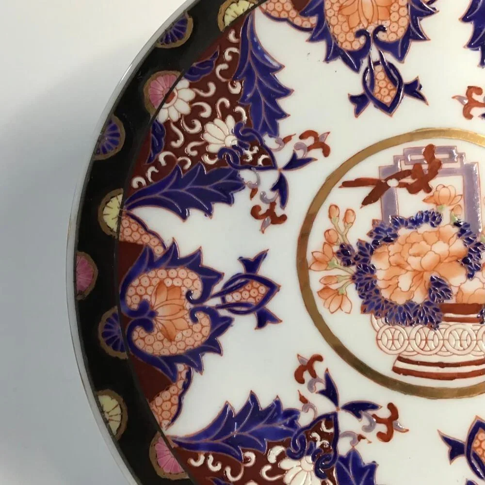 Vintage Japanese Imari-Style Plate – 10” Blue & Gold Plate – Asian Made in Japan